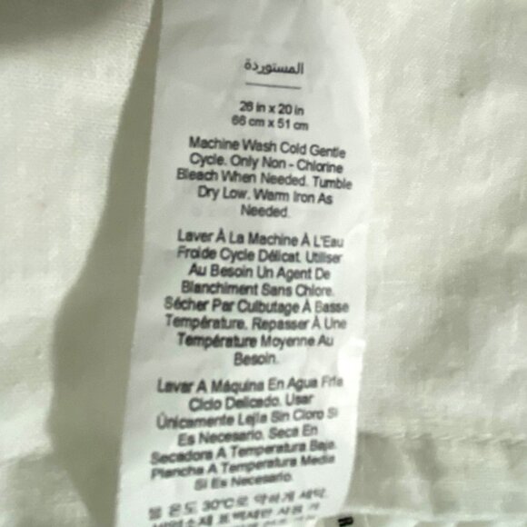 Pottery Barn Pickstitch Standard White Pillow Cover with Ties Farmhouse Bohemian - Picture 6 of 8